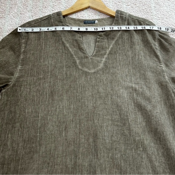 Earthbound Trading Co Stonewash Taupe Tunic Top 100% Cotton Gorpcore Unisex Fall - Picture 5 of 9